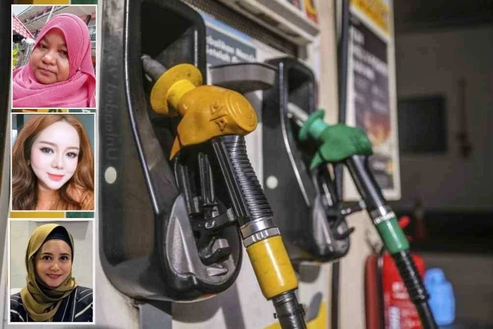 Langkah kerajaan untuk melaksanakan ikhtiar maksimum bagi mengekalkan harga subsidi petrol RON95 pada paras RM1.99 seliter memberi sedikit kelegaan kepada rakyat. Gambar kecil:Rodziah (atas),Nordiani dan Hasmarin.