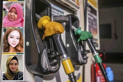 Langkah kerajaan untuk melaksanakan ikhtiar maksimum bagi mengekalkan harga subsidi petrol RON95 pada paras RM1.99 seliter memberi sedikit kelegaan kepada rakyat. Gambar kecil:Rodziah (atas),Nordiani dan Hasmarin.
