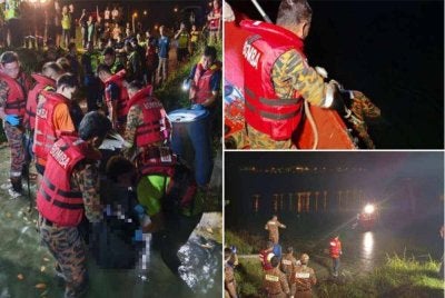 Mangsa ditemukan pada jam 10.18 malam oleh pasukan bomba ketika menjalankan pencarian di permukaan tasik.