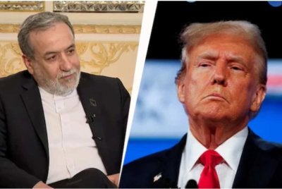 Araghachi (kiri) dan Trump. - Foto Agensi