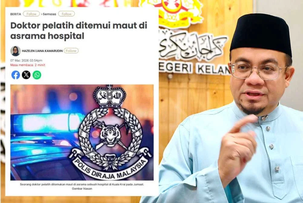 Laporan Sinar Harian pada Sabtu lalu berhubung kematian seorang doktor pelatih di asrama HSIP, Kuala Krai pada Jumaat.