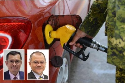 Kenaikan harga minyak dunia menyebabkan subsidi kerajaan meningkat mendadak dan boleh memaksa kerajaan berhutang. Gambar kecil: Mustazar (kiri) dan Aimi Zulhazmi