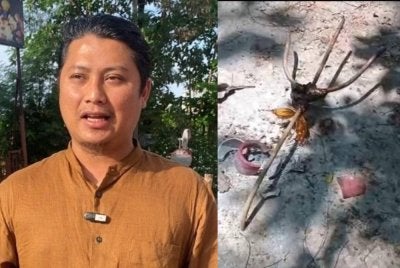 (Gambar kanan) Besi tajam dan berkarat yang dialihkan oleh Tamim Dahri hingga mencetuskan kontroversi.