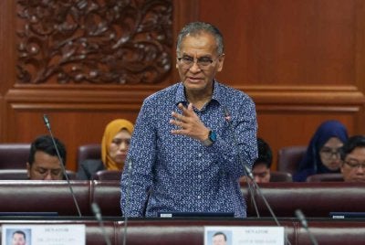 Dr Dzulkefly pada Mesyuarat Pertama, Penggal Kelima Parlimen ke-15 Dewan Negara di Bangunan Parlimen pada Khamis. Foto Bernama