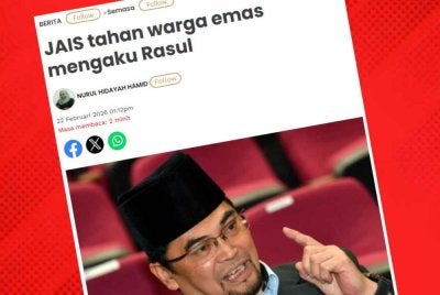 Sinar Harian melaporkan JAIS menahan seorang lelaki yang disyaki mengaku sebagai Rasul di sebuah premis di Rawang bersama tiga individu lain termasuk seorang wanita.
