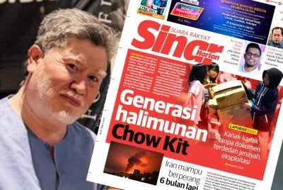 Mohd Azizan (kanan) dan laporan Sinar Harian berhubung anak lorong di Chow Kit pada Isnin.