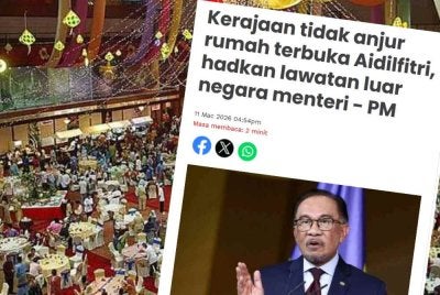 Keputusan kerajaan untuk tidak menganjurkan majlis rumah terbuka Aidilfitri melibatkan agensi dan syarikat berkaitan kerajaan adalah tindakan awal yang tepat.