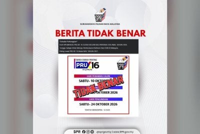 SPR menafikan PRU16 diadakan 24 Oktober yang tular di media sosial.