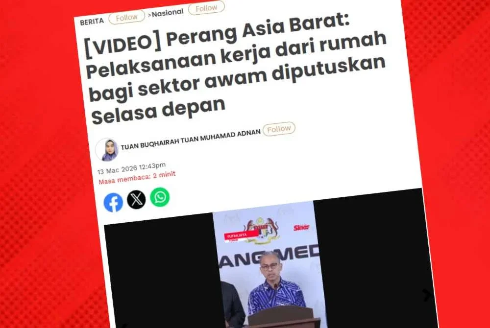 Pada Jumaat, Fahmi dilaporkan berkata, cadangan kesesuaian pelaksanaan kerja dari rumah bagi sektor awam akan diputuskan dalam Mesyuarat Kabinet, Selasa depan.