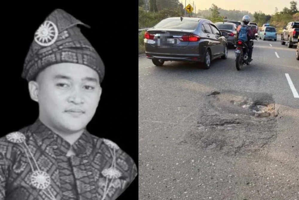 Mohd Shahmezie Fazrin (gambar kiri) maut selepas motosikal yang ditunggangnya terlanggar lubang sebelum digilis sebuah lori di Kilometer 23 Jalan Pan Borneo Papar–Kota Kinabalu pada petang Jumaat.