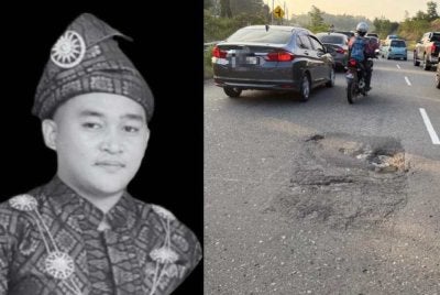 Mohd Shahmezie Fazrin (gambar kiri) maut selepas motosikal yang ditunggangnya terlanggar lubang sebelum digilis sebuah lori di Kilometer 23 Jalan Pan Borneo Papar–Kota Kinabalu pada petang Jumaat.
