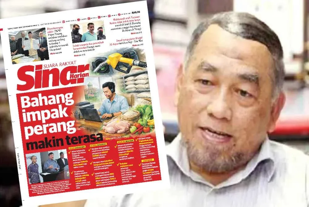 Laporan Sinar Harian pada Sabtu berhubung lonjakan harga minyak dunia akibat konflik di Asia Barat.