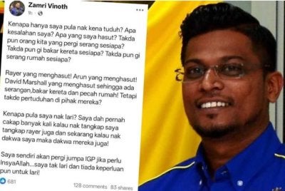 Zamri sebelum ini menafikan dakwaan bahawa beliau cuba melarikan diri susulan kontroversi yang mengaitkannya dengan tindakan menghasut keganasan.