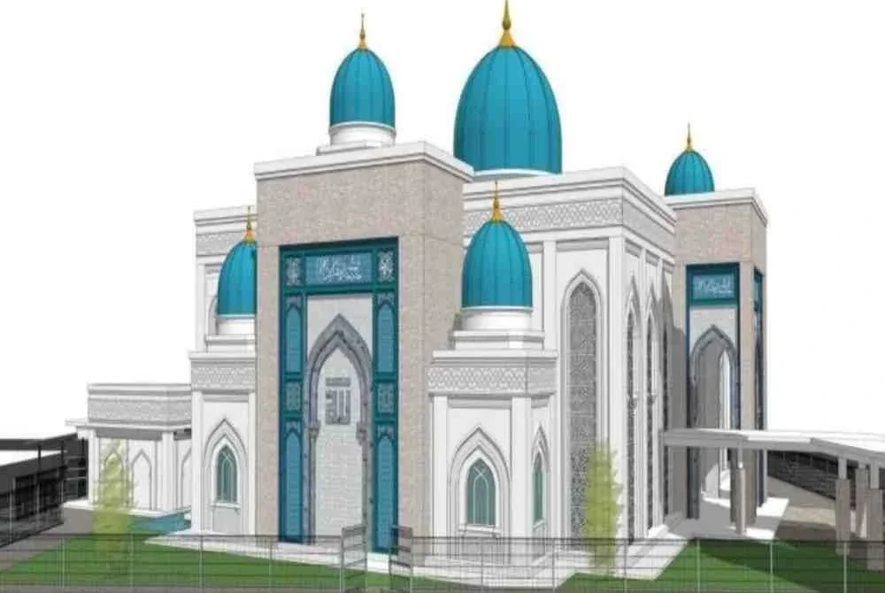 Lakaran Masjid Ibnu Batutah yang dalam pembinaan di Kuala Krai. 