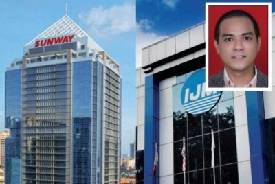 Sunway Bhd sebelum ini mengumumkan tawaran pengambilalihan sukarela bersyarat ke atas IJM Corporation Bhd dengan nilai keseluruhan kira-kira RM11 bilion. GAMBAR KECIL: Mohamad Khair Afham