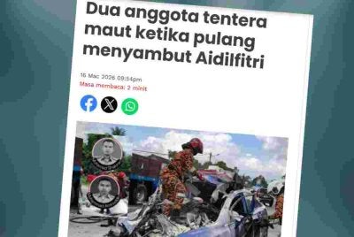 Laporan Sinar Harian pada Isnin.