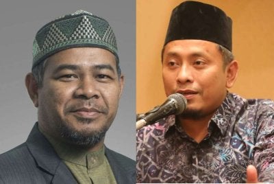 Khairuddin (kiri) dan Ahmad Fadhli menyindir serta menggesa M Kulasegaran untuk meletakkan jawatan sebagai Timbalan Menteri di Jabatan Perdana Menteri.