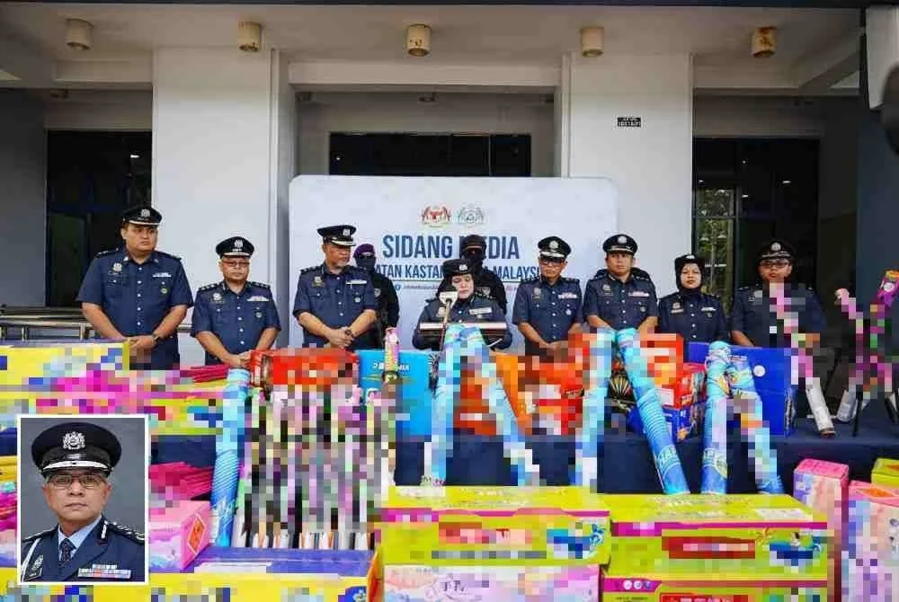 Antara rampasan mercun yang direkodkan JKDM. Gambar kecil: Amran