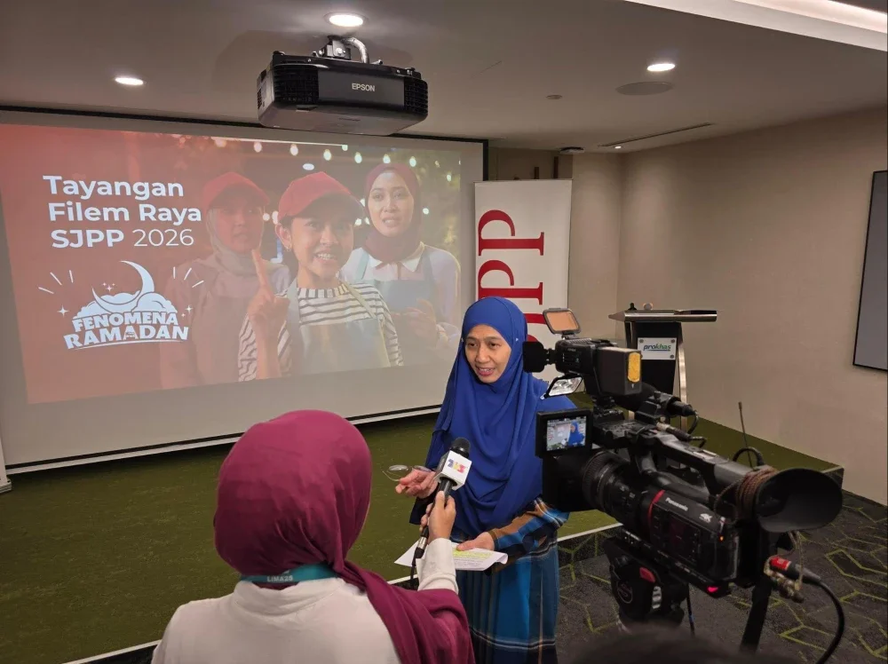 Juanita ditemubual pemberita semasa sesi tayangan dan pelancaran Kisah Raya SJPP di ibu negara baru-baru ini.