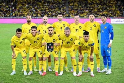 Skuad Harimau Malaya dipotong enam mata sekali gus terlepas slot Piala Asia 2027. Foto Agensi