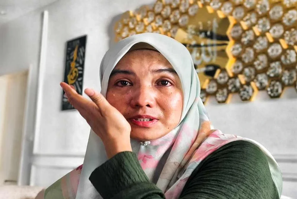 Rozalina tidak dapat menahan sebak menceritakan keadaan suaminya.