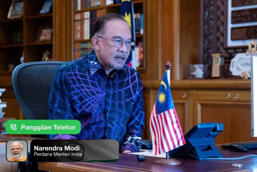 Anwar berhubung dengan Modi bagi membincangkan perkembangan terkini di Asia Barat pada Khamis. Foto: FB Anwar Ibrahim