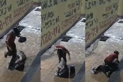 Polis menahan seorang lelaki yang didakwa memukul isterinya dalam kejadian pada Ahad.