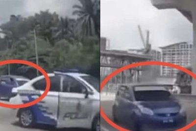 Seorang lelaki memandu kereta curi sebelum memecut laju selepas dikejar polis.
