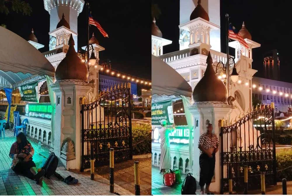 Di hadapan Masjid Kapitan Keling merupakan 'port' kegemaran peminta sedekah sejak dahulu lagi.