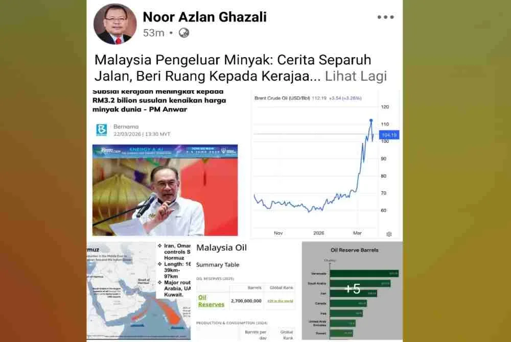 Kenyataan Noor Azlan dikongsi di laman Facebooknya pada Selasa.