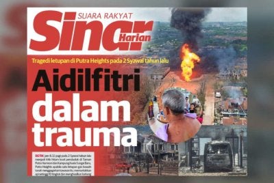 Laporan muka depan Sinar Harian pada Selasa