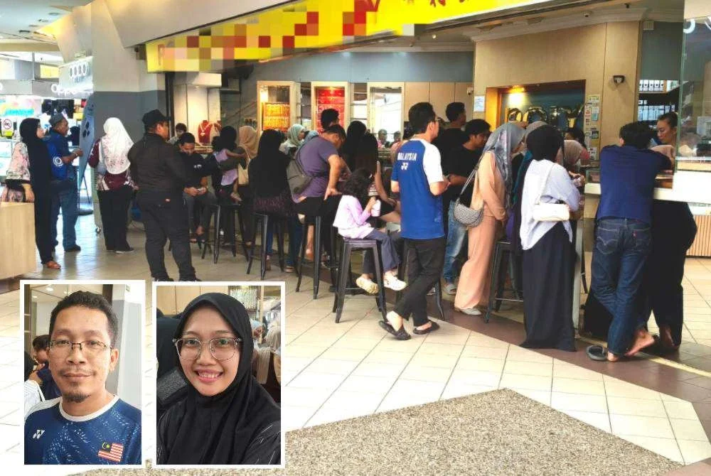 Kedai emas di sekitar Kuantan masih menjadi tumpuan. Gambar kecil dari kiri: Mohd Akram dan Julihayati.