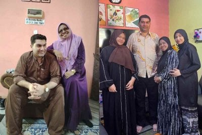 Keluarga Pakistan-Kelantan Muhammad Zahir berhari raya dan bergambar kenangan.