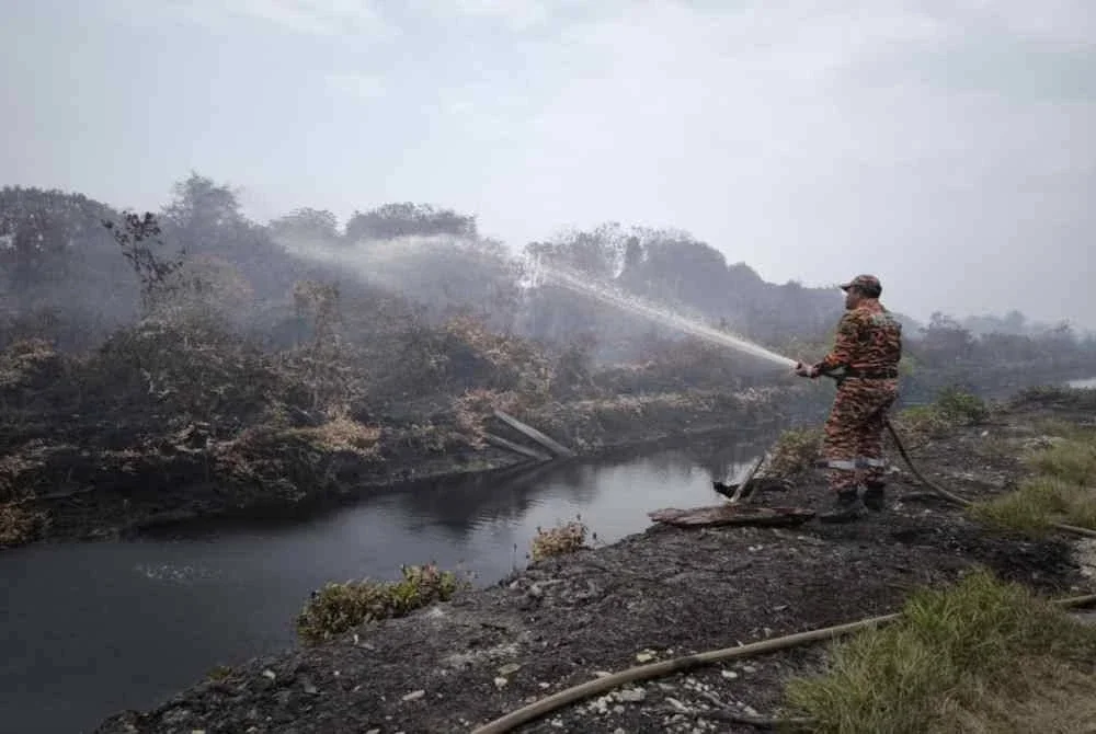 Sehingga semalam, 40.14 hektar daripadanya kawasan telah berjaya dipadamkan manakala 259.86 hektar lagi masih terbakar