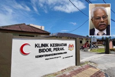 Klinik kesihatan sedia ada masih beroperasi dengan baik dan dicadang dijadikan pusat hemodialisis selepas klinik baharu siap kelak. Gambar kecil: Sivanesan