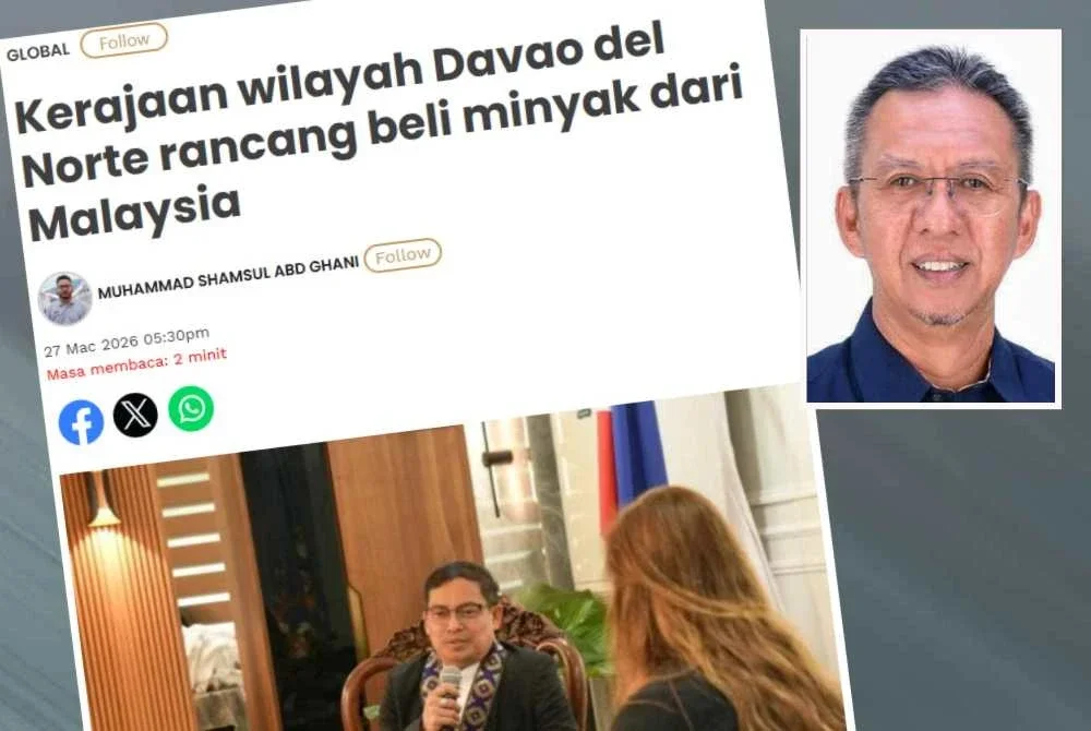 Saiful Yazan (gambar kecil) memaklumkan tidak mengetahui pihak yang dikatakan mengadakan perbincangan dengan Gabenor Wilayah Davao del Norte, Edwin Jubahib.