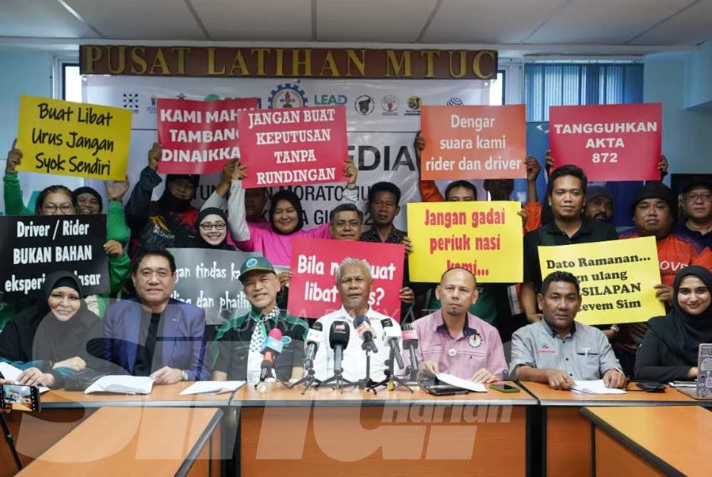 Sebelas NGO yang hadir mendesak moratorium Akta Pekerja Gig 2025 sebelum dikuatkuasa pada Selasa. Foto Sinar Harian - ROSLI TALIB