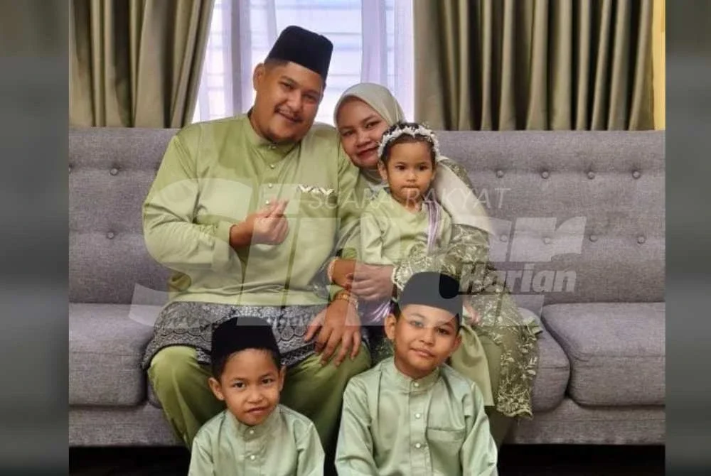 Gambar kenangan Allahyarham Amirul Hafiz dan keluarganya menyambut Aidilfitri baru-baru ini.