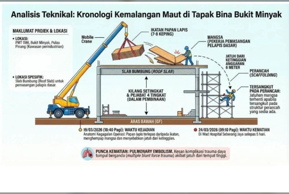 Analisis teknikal: Kronologi kemalangan maut di Tapak Bina Bukit Minyak.