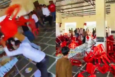 Video yang tular memaparkan tetamu bergaduh dengan ada yang menolak, menjerit dan melempar objek, manakala yang lain berusaha menjauh dari kekacauan.