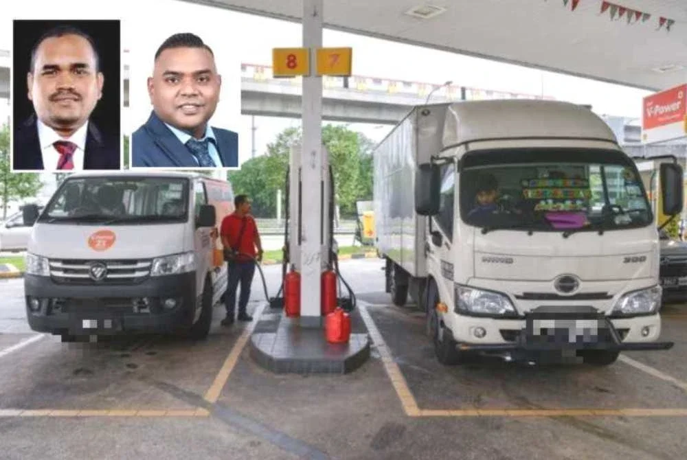 Impak subsidi diesel bersasar belum mencukupi untuk seluruh kos industri logistik. Gambar kecil: Azman (kiri) dan Joshua