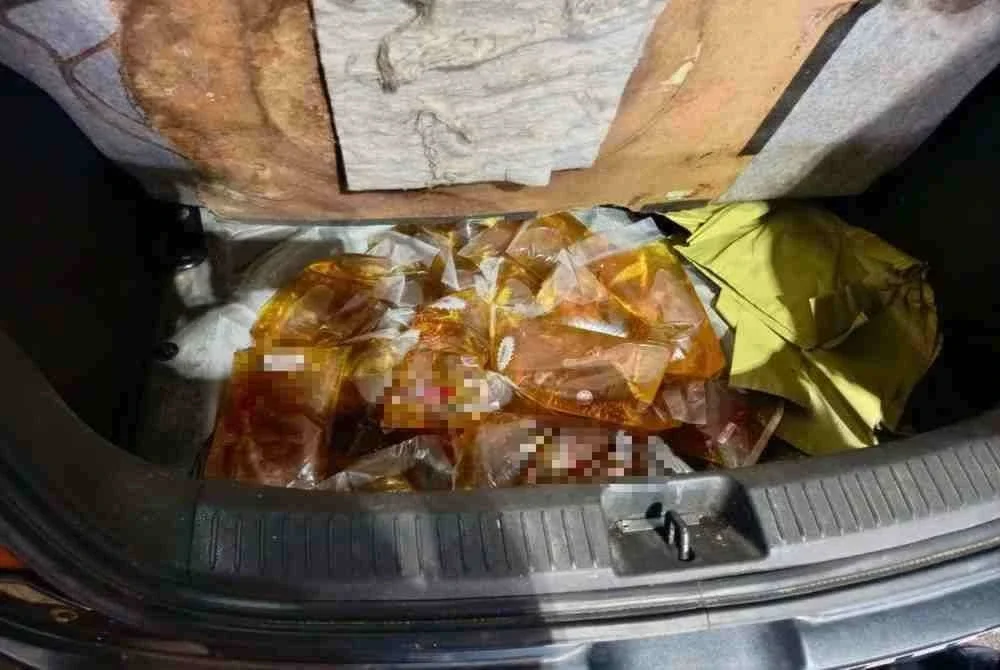 Penemuan sejumlah minyak masak peket bersubsidi. Foto: KPDN