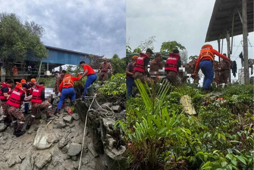 Anggota penyelamat berjaya menemui mangsa sebelum disahkan meninggal dunia oleh KKM pada Rabu. - Foto: JBPM Perak 