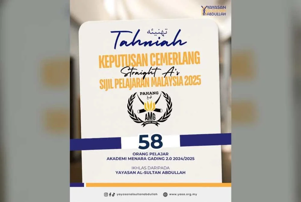 AMG YASA lakar sejarah, 35 peratus pelajar raih straight A SPM 2025.
