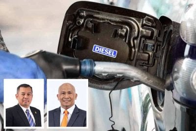 Kesan awal kenaikan diesel paling ketara dalam sektor logistik, khususnya melibatkan kenderaan seperti lori, lori pikap dan kenderaan pacuan empat roda. Gambar kecil dari kiri: Mustazar dan Mohd Afzanizam