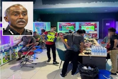 Antara premis yang diserbu polis menerusi Op Dadu baru-baru ini. Gambar kecil: M Kumar