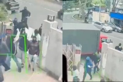 Kumpulan individu bertopeng bertindak merempuh pagar menggunakan lori sebelum menceroboh masuk serta memecahkan barangan sebuah pusat hiburan di Cheras di sini pada Ahad.