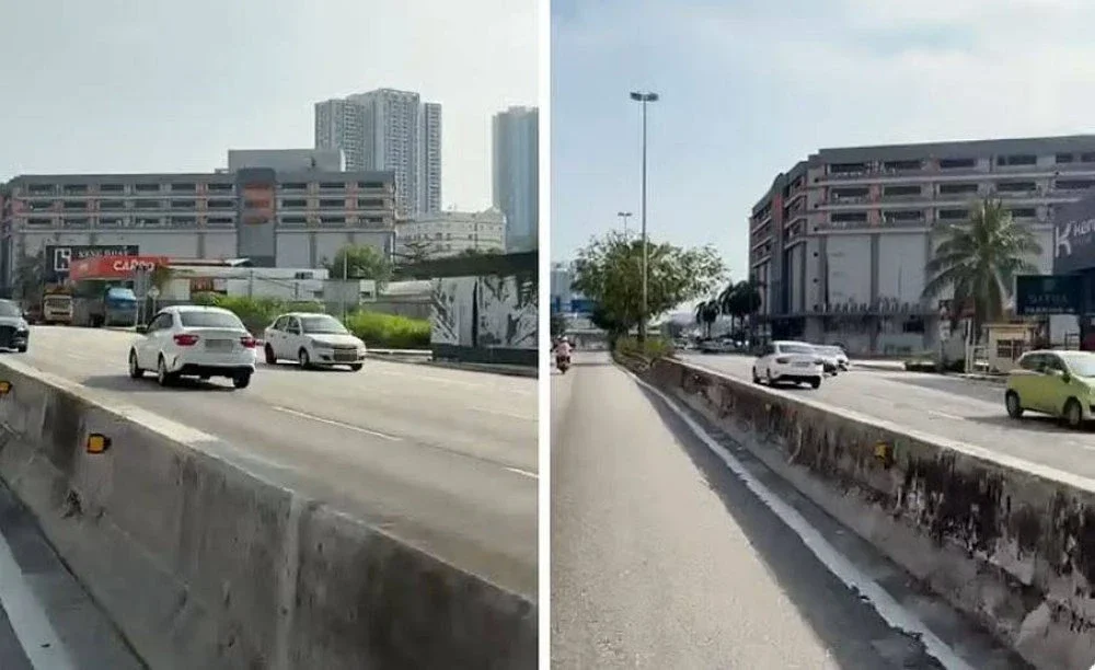 Video tular menunjukkan sebuah kereta dipandu melawan arus sejauh kira-kira 500m di sekitar Jalan Klang Lama kelmarin. 