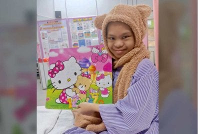 Nurdini Tasnim disahkan menghidap leukemia jenis B-ALL dan perlu menjalani rawatan kemoterapi.