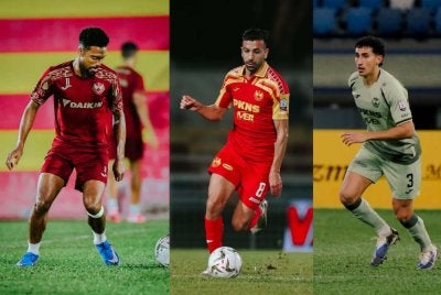 Dari kiri: Alvin Fortres, Noor Al-Rawabdeh dan Mohamad Abualnadi merupakan tiga tonggak import Selangor FC.